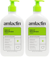 AmLactin Daily Nourish Therapeutic Body Lotion for Dry Skin - No-Scrub Exfoliator and Moisturizer 12% Lactic Acid Lotion,14.1 oz (Packaging May Vary),(Pack of 2)